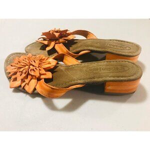 Sheridan Mia Orange Leather women sandals Sz 10